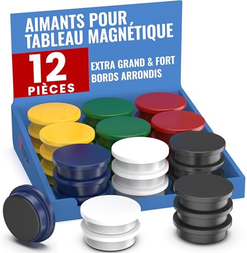 REORDA® Aimants Puissants pour Tableau Magnétique – Aimants pour Tableau Blanc, Tableau d'Affichage, Réfrigérateur & pour Rangement Bureau & Cuisine