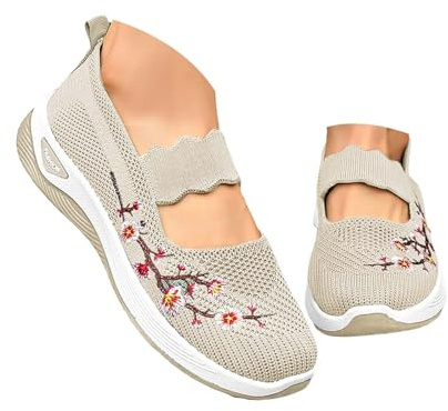 2026 Zapatos Ortopédicos Mujer Verano con Malla Zapatillas Comodos Ligeros sin Cordones Deporte Zapatillas Ortopédicas de Plataforma Transpirables Antideslizantes Soporte de Arco Sandalias Caminar