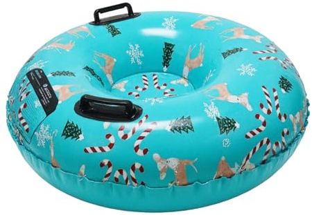 Snowtube- Tubo da slittino gonfiabile spesso 80 x 80 cm, resistente al freddo, con doppi manici, galleggiante invernale durevole | snowtubefor ragazzi ragazze adolescenti cortile giochi