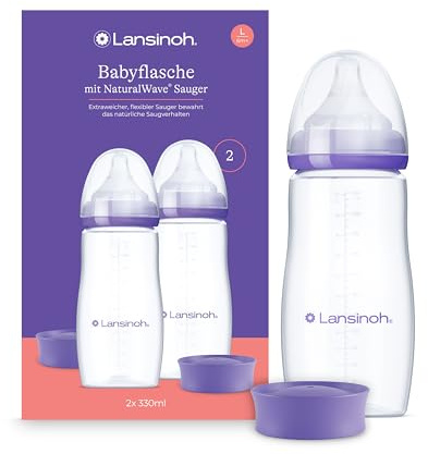 Lansinoh Biberons PP NaturalWave® 2x 330ml Allaitement mixte Repas bébé