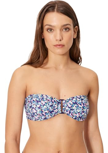YSABEL MORA. Top Bikini Bandeau Liberty Copa B.con Aro Y Relleno Extraíble. Tirantes Regulables Desmontables Multiposición. Opción Sin Tirantes.Colección Flowers.