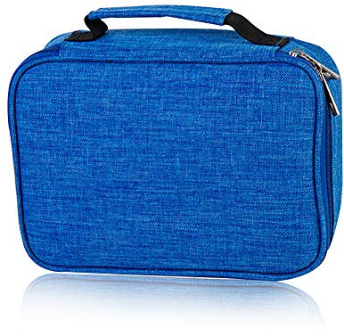YFZYT Oxford Mehrschicht Stiftemappe für 72 Buntstifte, Pencil Organizer Pen Tasche Stationäre Stiftetasche Make-up Pinsel Tasch mit Großer Kapazität - 72 Slots, Blau#3