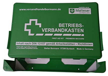 5 Stück Betriebsverbandkasten Grün Inhalt nach DIN 13157 gemäß Arbeitsstätten - Richtlinien Verbandskasten 1.Hilfe Verbandkasten mit Wandhalterung Verbandkasten