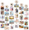 Uping Marco Fotos Pared Multiples Marco de Fotos Colgar Pared con Pinzas Rodajas de Madera, Pegatina para Personalización