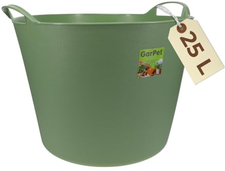 Flexibler Eimer Plastikkorb Wäschewanne mit Henkel 25 L Kunststoff Wäschekorb Flexibel Universeller Tragekorb Gartenkorb Mehrzweckkorb Haushaltskorb Futtereimer