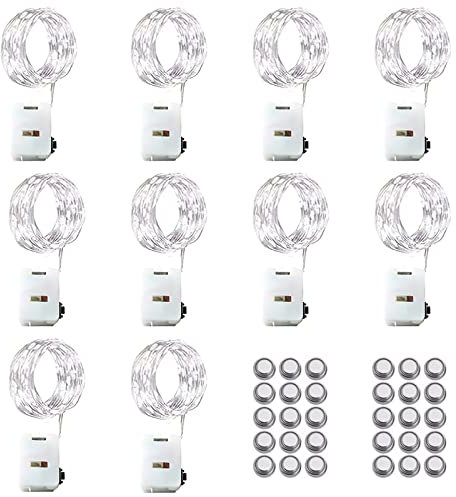 Melofo 10 Pack LED Fairy String Lights 3M/30 LEDs Battery Operated String Lights 3 Twinkle Lighting Modes Copper Wire Lights for Holiday Wedding Birthday Christmas Party Gifts Wine Bottle Decorations