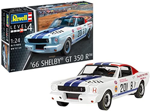 Revell Modellbausatz I 1966 Shelby GT 350 R I Detailreicher Level 4 Auto Bausatz I 79 Teile I Maßstab 1:24 I für Kinder und Erwachsene ab 12 Jahren