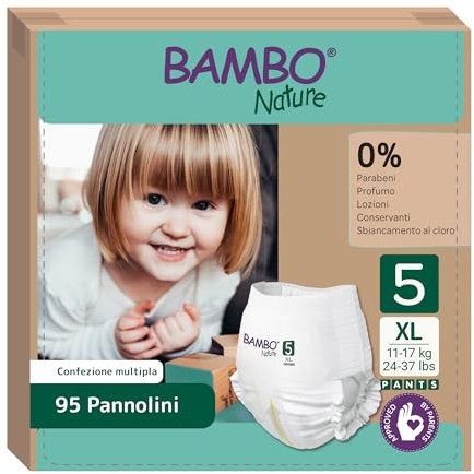 Bambo Nature Windeln Pants Größe 5 (11-17kg) - 95 St. Monatsbox
