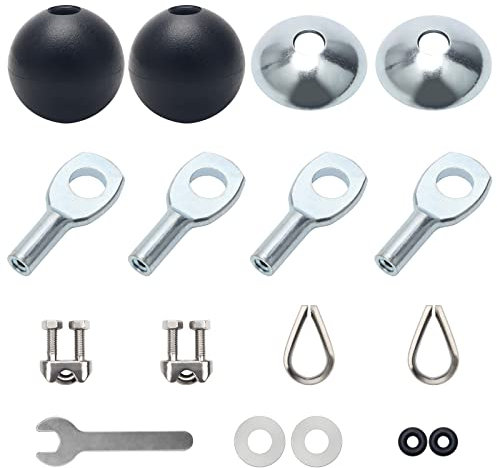 Windspeed 17Pcs Cable Attachments for Gym, Solid Rope Attachment for 5mm Fitness Pulley Cable Machine Gym Equipment For Home Gym Rope Replacement Parts (17)