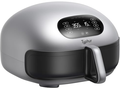 Typhur Dome 2 AI Smart Air Fryer, 15-in-1 Large Flat Airfryer with Top & Bottom Heating, Self-Cleaning Digital Fryer, PFAS-Free Ceramic Basket, Fits a 12 Pizza or Steaks, Whisper-Quiet, 120V