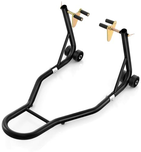 COSTWAY Motorbike Stand, Adjustable Motorcycle Front Paddock Stand Wheels, Heavy Duty Motorcycle Stand Front Wheel Lifting Up to 200kg for Garage Workshop (Black)