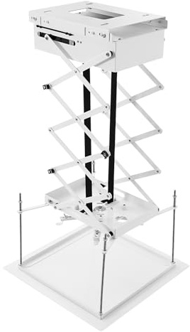MEHOOSPVN Soporte Universal para proyector, proyector eléctrico, Soporte de Techo para Techo, elevación de 1 m, máx. 10 kg, con Mando a Distancia, para escuelas, Salas de conferencias