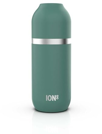 ION8 Vacuum Insulated ThermoShield Flask for Hot Drinks or Cold Drinks, Large Insulated Mug, 2 Cups Capacity, Magnetic Cap, and Soft Base Pad - Stylish and Eco-Friendly, Green