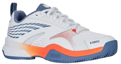 K-Swiss Scarpe da Tennis da Uomo Speedex, White Infinity Scarlet Ibis, 44 EU