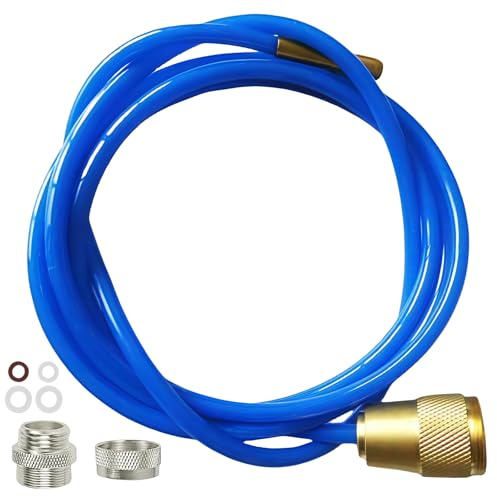 LEKEFETO Limpiador de tuberías de alta presión de 2 m, con boquilla de latón, eliminador de obstrucciones con juntas, manguera de limpieza de tuberías para M22 M24 – Azul