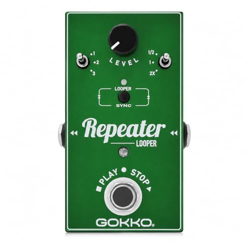 GOKKO REPEATER Looper Pedal GK-27 - Pedal Looper de guitarra con deshacer/rehacer, tiempo de bucle de 10 minutos, bypass verdadero y sobredoblaje fácil para actuaciones y práctica en vivo