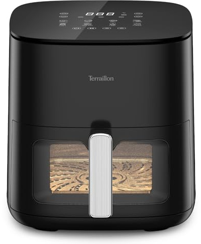 TERRAILLON Cook & FRY XL 7L - Oljefri fritös - luftfritös - 2 300 W - dubbelt motstånd för jämn matlagning - PFAS-fri - 8 program - 80 °C till 200 °C - LED-pekskärm