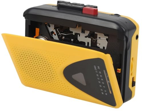 Uxsjakjsd Radio Portátil Am/FM con Casete y Grabadora de Música con Altavoz y Compatible con Auriculares de 3,5 Mm.