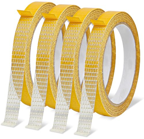 nplaseta Ruban Adhésif Double Face pour Ourlets, Robes, écharpes, Rideaux, Fermement Adhérents, pour la Maison, le Bureau, l'école, Tissu Très résistant-1.5CM *10M