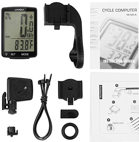 ERYUE Computadora para Bicicleta Pantalla LCD Multifuncional Velocímetro de Montaña Ciclo Inalámbrico a Prueba de Agua para Entusiastas del Ciclismo ABS Negro 1 Pieza (#4)