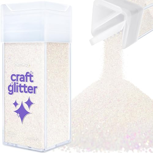 Hemway Craft Glitter Shaker Mother of Pearl Iridescent 130g Ultrafine | for Resin & Epoxy Crafts, Christmas Art Supplies, Nail, Body, Face, Eye, Festival, Crafting, Slime, Sparkle