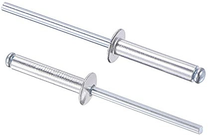 sourcing map 60 Stk. Blindnieten Aluminium Zugnieten Kerndekorationsnieten 4mm Durchm. 20mm Grifflänge Silber