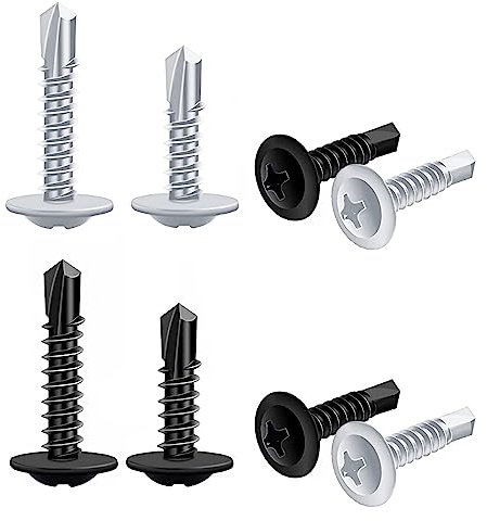 120 Piezas Tornillos Autorroscantes M4.2 Tornillos Roscachapas de Cabeza Redonda Torx Phillips de Acero Inoxidable con Caja Plástico para Pared Metal Madera M4.2x13mm y M4.2x19mm