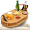 Couchbar Snackbox mit 4 Glasschalen - Sofabar für Snacks und Getränke - Couchtabletts mit Getränkehalter - Sofa Butler - Snackbar für die Couch - Couch Tablett mit Getränkehalter