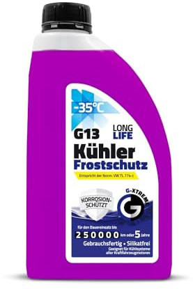 Gamix Hochwertige Autochemikalien | Kühlerfrostschutz G13 | Kühlflüssigkeit 5 Jahre bis -35°C | Gebrauchsfertig Kühlmittel Auto | 1L (1L)