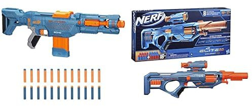 Nerf Elite 2.0 Echo Cs 10 & Nerf Elite 2.0 Eaglepoint RD-8-blaster – trumma för 8 pilar, avtagbart kikarsikte och pipa, 16 officiella Nerf Elite-pilar, bultfunktion