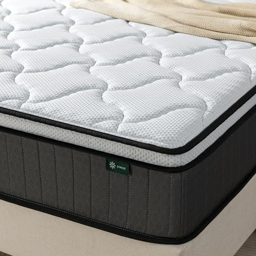 Zinus Einzel-Taschenfederkernmatratze, Enge Oberseite, 90 x 190 cm, 25 cm Höhe, mittlere Festigkeit mit recycelter Polsterung und hochdichtem Schaumstoff für Komfort, Öko-Tex-Zertifiziert