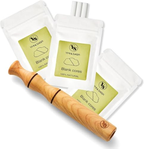 SVELNIO Inhalador de Aromaterapia para Aceite Esencial, Palillo Inhalador para Dejar de Fumar, Difusor Personal de Madera para Aceites Esenciales con 3 Paquetes de Mechas de Algodón en Blanco