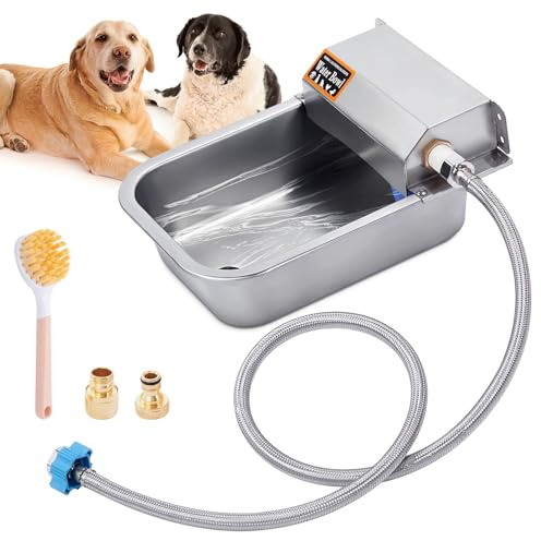 Automatic Water Dispenser for Dog, 3L Dog Water Bowl Dispenser, Stainless Steel Indoor/Outdoor Water Feeder Suitable for Dogs Livestock Chicken Horse, Easy to Clean