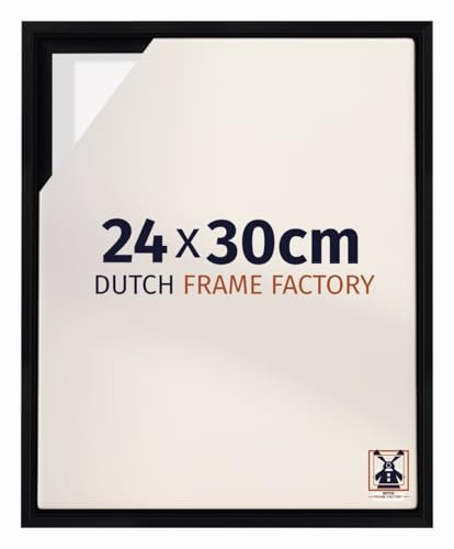 Dutch Frame Factory - Schattenfugenrahmen 24x30 - Schwarz Matt - Rahmen für Leinwand Bilder auf Keilrahmen - MDF - Lausanne