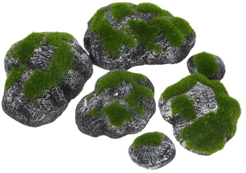 STOBAZA Pietre Artificiali con Muschio Decorativo Resistente all Acqua per Terrari Fatati e Artigianato Muschio Finto Realistico per Decorazioni Interni ed Esterni
