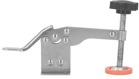 HUSHUI Abrazadera de Palanca, Herramienta de Sujeción para Carpintería de Acero Inoxidable con Penetrador de Goma Antideslizante, para Operación de Máquina Perforadora de