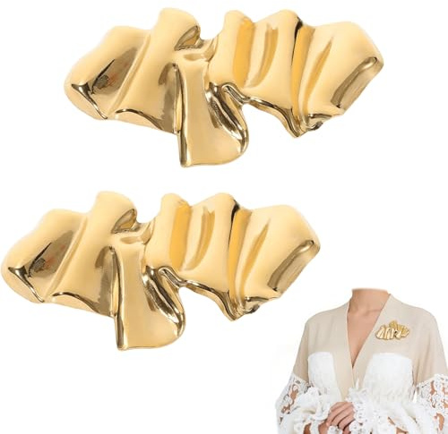 broche dorado de metal en forma irregular, lote de 2 broches para ropa mujer, alfileres decorativos exquisitos, accesorios de moda para bodas, trajes y vestidos