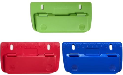 3 Perforateurs Poche Plat 2 Trous Portable Bureau College Compact | Perforation standard forme, format reduit leger, materiau solide Solid, ergonomique simple pression, ideal travail scolaire