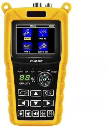 Cercatore satellitare, Satellite Finder VF 6800P Supporto DVB-T2/DVB S2/DVB C Sat Meter Ricevitore TV Sintonizzatore DVB T2 Satfinder Digitale HD,Misurazione del segnale SAT