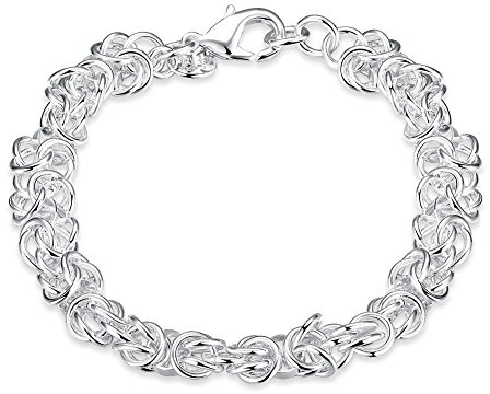 NABTYJC Sterling Silver Double Rolo Link Chain Bracelet 8 For Men or Women Teens, DIY Jewelry