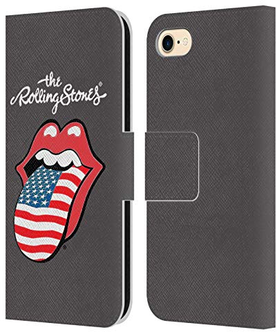Head Case Designs Officially Licensed The Rolling Stones United States International Licks 1 Leather Wallet Case Compatible with Apple iPhone 7/8 / SE 2020 & 2022