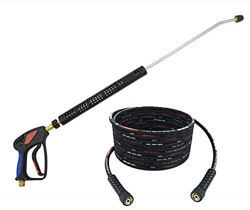 TECHKAR Hochdruckreiniger Pistole M22x1,5 345bar mit Hochdruckschlauch & 900mm Lanze - Hochdruckreiniger Zubehör - Düse für Hochdruckreiniger - 5m Schlauch