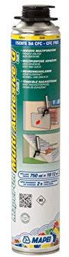 Schiuma poliuretanica per componenti non strutturali 750ml MapePur Multi Adhesive Foam G Mapei