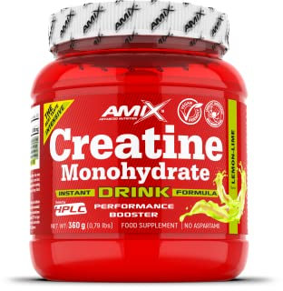 Amix Creatina Monohidrato Powder Drink 360 gr - Mejora el Rendimiento Deportivo - Aumenta la Masa Muscular - Perfecta para Deportistas - Sabor Lima-Limón