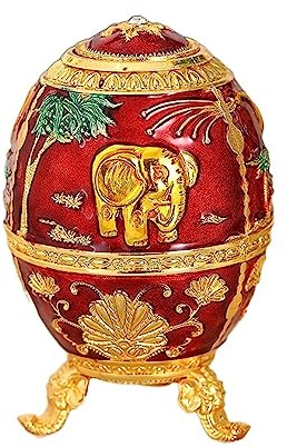 Palillero Dispensador Caja de palillos de dientes automática Retro europea, soporte organizador de elefante azul de aleación, dispensador de palillos de dientes, caja con forma de huevo, decoración de