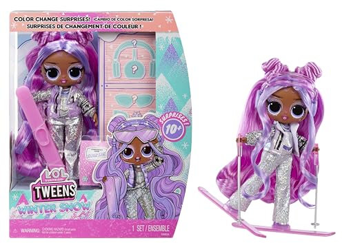 L.O.L. Surprise! Tweens Winter Snow Modepuppe - Violet Snow mit farbwechselnden Skiern und 10+ Frostig Coolen Modeteilen und Accessoires, Geschenk für Kinder ab 4 Jahren