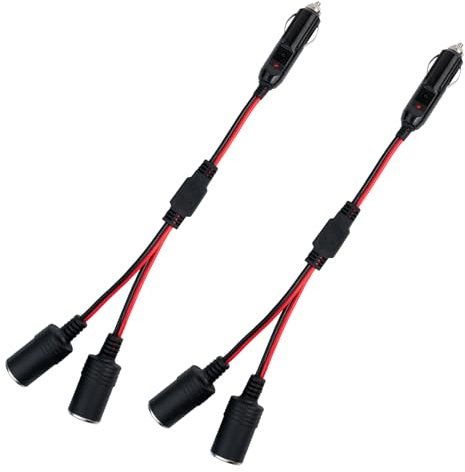 2 Stück Zigarettenanzünder Verteiler Stecker Buchse, 12V / 24V Zigarettenanzünder Adapter mit 10A Sicherung, Zigarettenanzünder für Auto Motorrad LKW Lieferwagen Wohnmobil