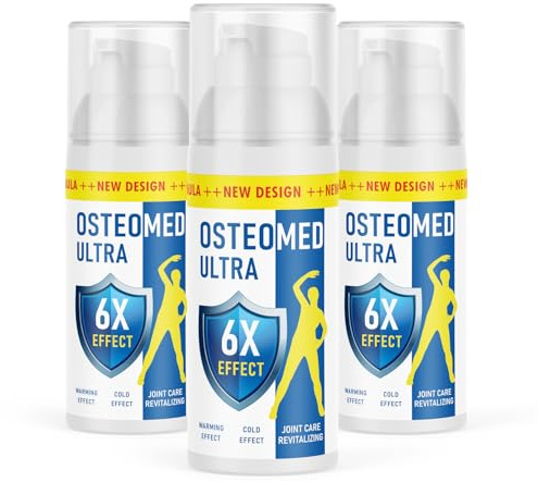 Osteomed Ultra Gel (3 x 120ml) – Gel per le tue articolazioni e muscoli – trattamento rinfrescante – gel per articolazioni ideale per viaggio – per tutti i tipi di pelle contro i dolori muscolari