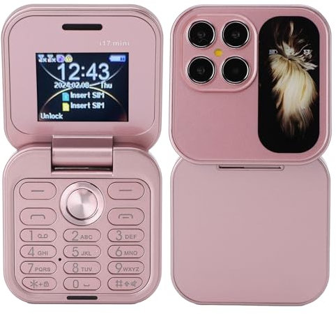 PUSOKEI Mini Téléphone Portable à Rabat 2G avec écran de 1,77, Le Plus Petit Téléphone Portable à Rabat avec Double Emplacement Nano SIM, Radio FM, Caméra Arrière HD, Batterie 1000MAh