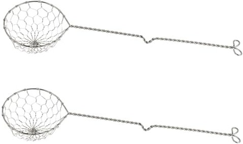 Amosfun 2 Stück Küchensieb aus 304 Edelstahl Feines Sieb zum Frittieren und Nudeln Abseihen Silber mit Bequemem Griff für Küche